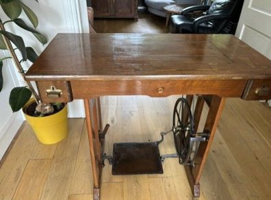 Antique Sewing Console Table