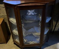 Vintage Curved Glass Display Cabinet