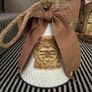 New bespoke vintage French script XXL bell with oversized houndstooth ribbon bow Image 2