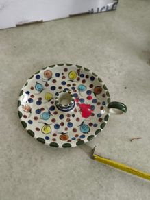 Mexican Signed Ceramic candle holder.