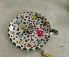 Mexican Signed Ceramic candle holder.