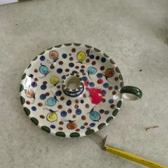 Mexican Signed Ceramic candle holder.
