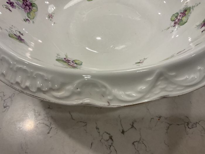 Empire Ware Antique Serving Bowl Lilac Print