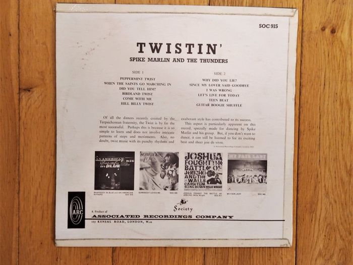 Twisting'with Spike Marlin and The Thunders.Original First press.Lp.UK.Society.Excellent cond.