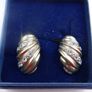 Vintage Sterling Silver  Earrings 1980s Gold Plated Shell Design 4,70g Image 4