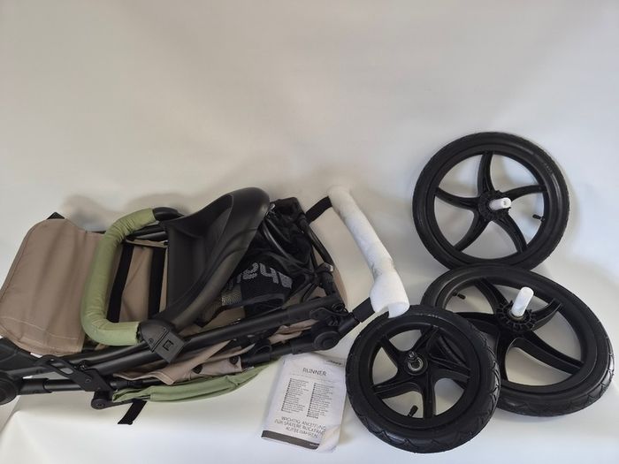 Hauck Runner Olive - Black -Robust Tricycle Buggy with Pneumatic Wheels