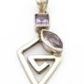 Silver Amethyst Geometric Spiral Pendant Image 2