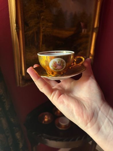Complete 15-Piece Vintage STW Bavaria Porcelain 24K Gold Coffee & Tea Service