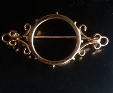 9ct solid gold brooch mount