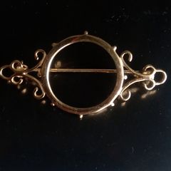 9ct solid gold brooch mount
