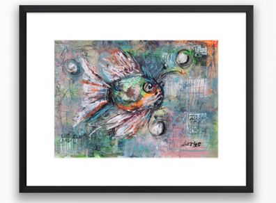 ArtH2o 2025 Lucky Fish, A3 Mixed Media Acrylic on 300gsm Aquarelle Paper
