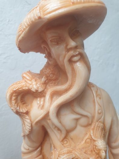 Vintage Matching pair of faux Ivory Oriental Style figures