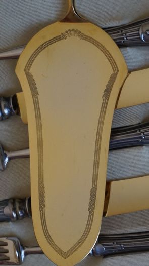 Cake server, Couvert (1) - .800 silver - Italy