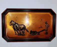 Handcrafted copper wall display 51cm wide