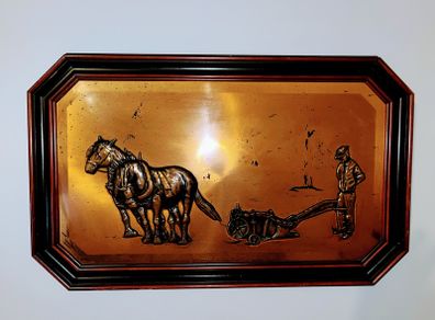 Handcrafted copper wall display 51cm wide