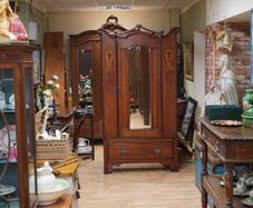 Antique Mahogany Compact Wardrobe