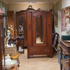 Antique Mahogany Compact Wardrobe