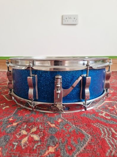 Ludwig Jazz Fest Snare Drum 14 x 5 Blue Sparkle Keystone 1960s