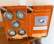 10 ceiling halogen spot lights, new in boxes