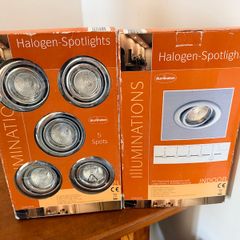 10 ceiling halogen spot lights, new in boxes