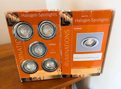 10 ceiling halogen spot lights, new in boxes