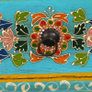 TV Cabinet Solid Mango Wood Blue Hand Painted Image 3