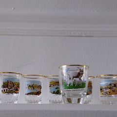 Vintage Souvenir Shot Glasses - Isle of Man Scenes - 1960s