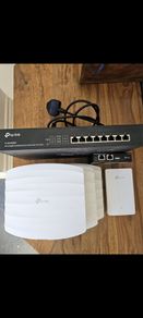3 x omada access points 1 x tp link in wall access point and 1 x 8 port poe switch