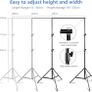 Backdrop Stand Adjustable Background Support System Kit Backdrop Frame with Carry Bag for Photo Studio Video Birthday Wedding Party 2.5x3m  8.2x10ft Clamps Image 3