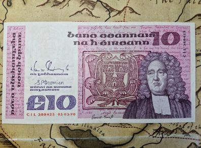 10 Pound B Series 01/03/90 Irish Note