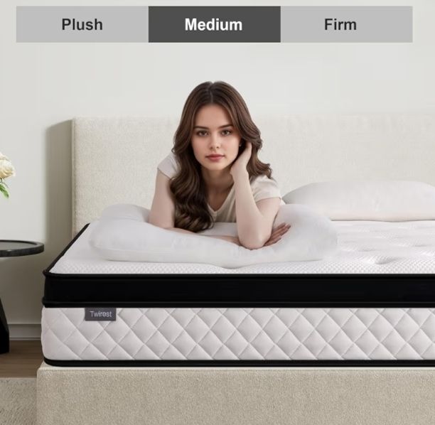 22CM Gel Memory Foam Pocket Sprung Mattresses with Breathable Soft Fabric for Cool Sleep, Mattresses Double for Pressure Relief, Medium Firm Mattress in a Box 135x190x22cm