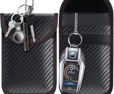 lanpard Faraday Pouch for car Keys,2 Pack Faraday Bag | Car Key Signal Blocking Pouch | Keyless Entry Car Keys Case | RFID Blocker Bag for Car Security | Anti-Theft Remote Entry Keyless Protect