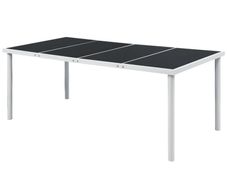 Garden Table 190x90x74 cm Black Steel