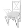 Dining Chairs 4 pcs White Pinewood Image 4