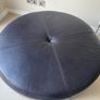 Leather Pouffe stool - chocolate brown Image 4
