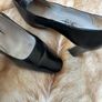 Vintage Carl Scarpa Black Leather Heels Size 37.5 Image 5