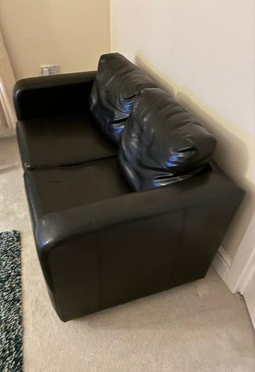 2 Seater Black Sofa