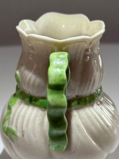 Antique Belleek Fermanagh Ireland Miniature Cream Jug.  2nd Mark (1891 to 1926)
