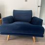 Navy velvet sofa and cuddle chair from Michael Murphy furniture Image 4