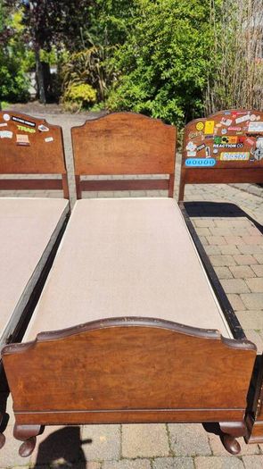 Pair of Antique Mahogany Single Beds