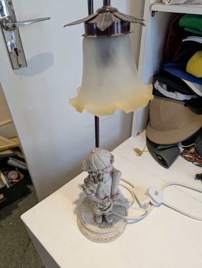 2 Lamps Marble and Statuette