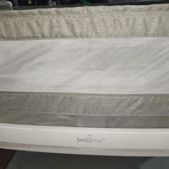 SnuzPod 4 Bedside Crib  Excellent Condition Grey