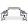 Folding Camping Table with 4 Seats Steel Aluminium Image 3