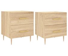 Bedside Cabinets 2 pcs Sonoma Oak 40x35x47.5 cm Engineered Wood