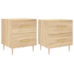 Bedside Cabinets 2 pcs Sonoma Oak 40x35x47.5 cm Engineered Wood