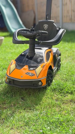 Lamborghini Car 2-in-1 Push-Along Ride On Orange