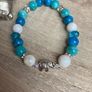 Handmade Mother Of Pearl Turquoise Elephant Bracelet Image 2