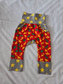 Bnwot Mily Designs Unisex Harem Pants / Leggings - Dinosaurs & Stars - Size Small (6-36m)