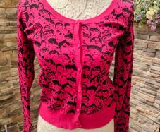Pink cartoon faces Mojito cardigan size Small Brand New with tags Postage included