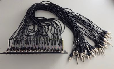 Premium Hi-End Patchbay - VDC UK Custom Premium 3U Patchbay (48 connections), High Quality Van Damme Patch Cable and Neutrik Connectors (XLR In & Out, Balanced 1/4" In & Out, MIDI In & Out)